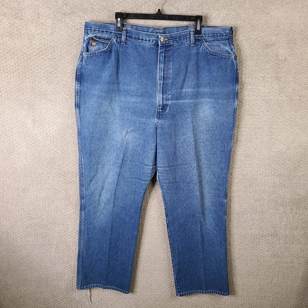 Vintage Wrangler Jeans‎ Womens 42 Blue Denim Western Mom Straight Embroidered